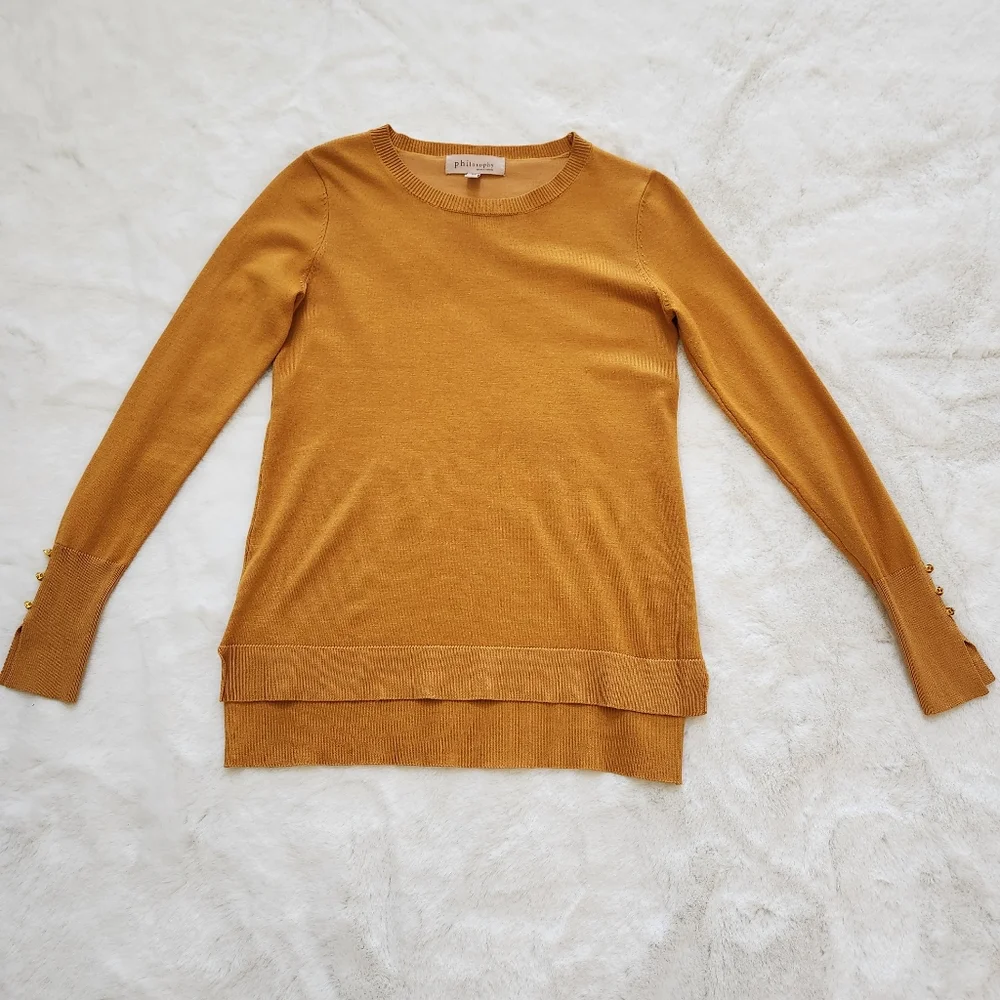 Philosophy Crew Neck Sweater W/rivet Button - Picture 8 of 13